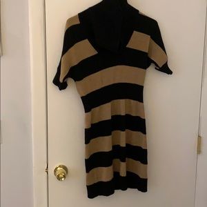 Cowl neck sweater dress